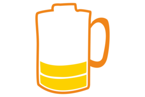 Half Battery Energy Bar in the form of a Drink on a transparent background png