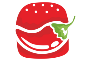 rojo chile hamburguesa logo icono en transparente antecedentes png