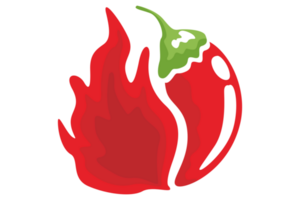 rojo chile fuego logo icono en transparente antecedentes png