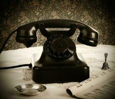 Old retro bakelite telephone photo