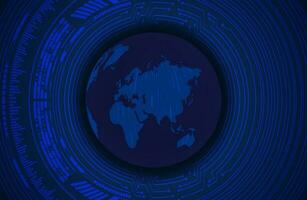 Modern Holographic Globe on Technology Background vector