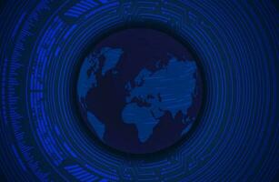 Modern Holographic Globe on Technology Background vector
