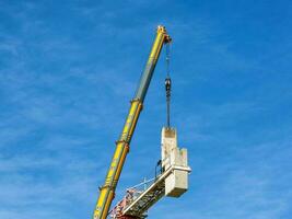 Disassembly of a tower crane photo