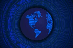 Modern Holographic Globe on Technology Background vector