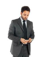 Businessman counting money photo