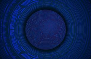 Modern Holographic Globe on Technology Background vector