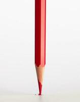 Broken tip of red pencil photo