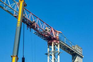 Disassembly of a tower crane photo