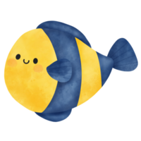 linda pescado debajo el mar acuarela ilustración png