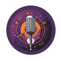 Podcast microphone logo png