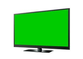televisión con verde plano amplio pantalla foto