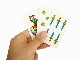 Card game with Neapolitan cards. photo