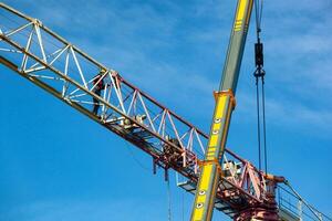 Disassembly of a tower crane photo