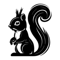 ekorre svart och vit ikon ClipArt transparent bakgrund png