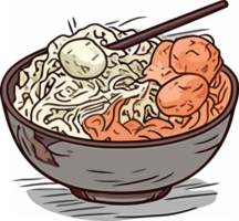 Ramen in bowl png