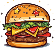 hamburguesa ilustración para hamburguesa día activo png