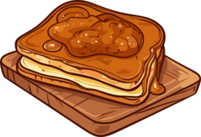 Toast Bread on wooden board png