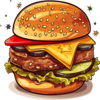 hamburguesa ilustración para hamburguesa día activo png