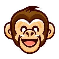 Happy Monkey face icon clipart transparent background png