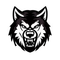 Wolf  black and white icon clipart transparent background png
