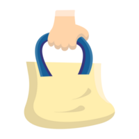 cute eco-friendly bag illustration icon png