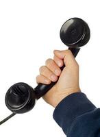 Old retro bakelite telephone photo