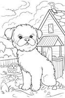 perro colorante página, perro personaje para colorante libro vector