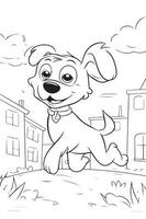 perro colorante página, perro personaje para colorante libro vector