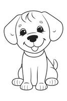 Dog Coloring Page, Dog Character For Coloring Book vector