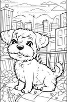 perro colorante página, perro personaje para colorante libro vector