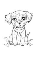 Dog Coloring Page, Dog Character For Coloring Book vector