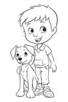 Dog Coloring Page, Dog Character For Coloring Book vector