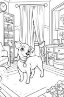 Dog Coloring Page, Dog Character For Coloring Book vector