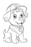 Dog Coloring Page, Dog Character For Coloring Book vector