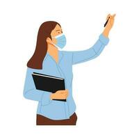 vector illustration of office people and clipboard in hand