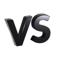 negro versus vs 3d letras png