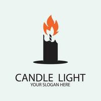 Romantic candlelight icon logo vector