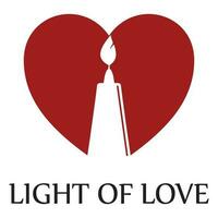 romántico luz de una vela icono logo vector