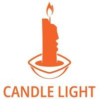 candle light logo design template illustration vector