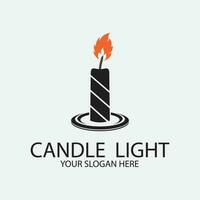 Romantic candlelight icon logo vector