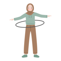 hijab woman working out illustration png