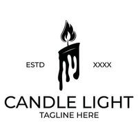 Candle light vintage logo illustration vector