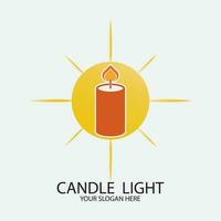 Romantic candlelight icon logo vector