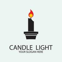 Romantic candlelight icon logo vector