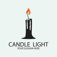 Romantic candlelight icon logo vector