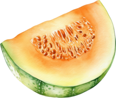 Cantaloupe Watercolor Illustration. png