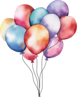 coloré des ballons aquarelle illustration. ai généré png