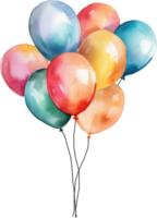 kleurrijk ballonnen waterverf illustratie. ai gegenereerd png