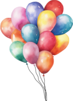 bunt Luftballons Aquarell Illustration. ai generiert png