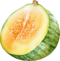 Cantalupo acuarela ilustración. ai generado png